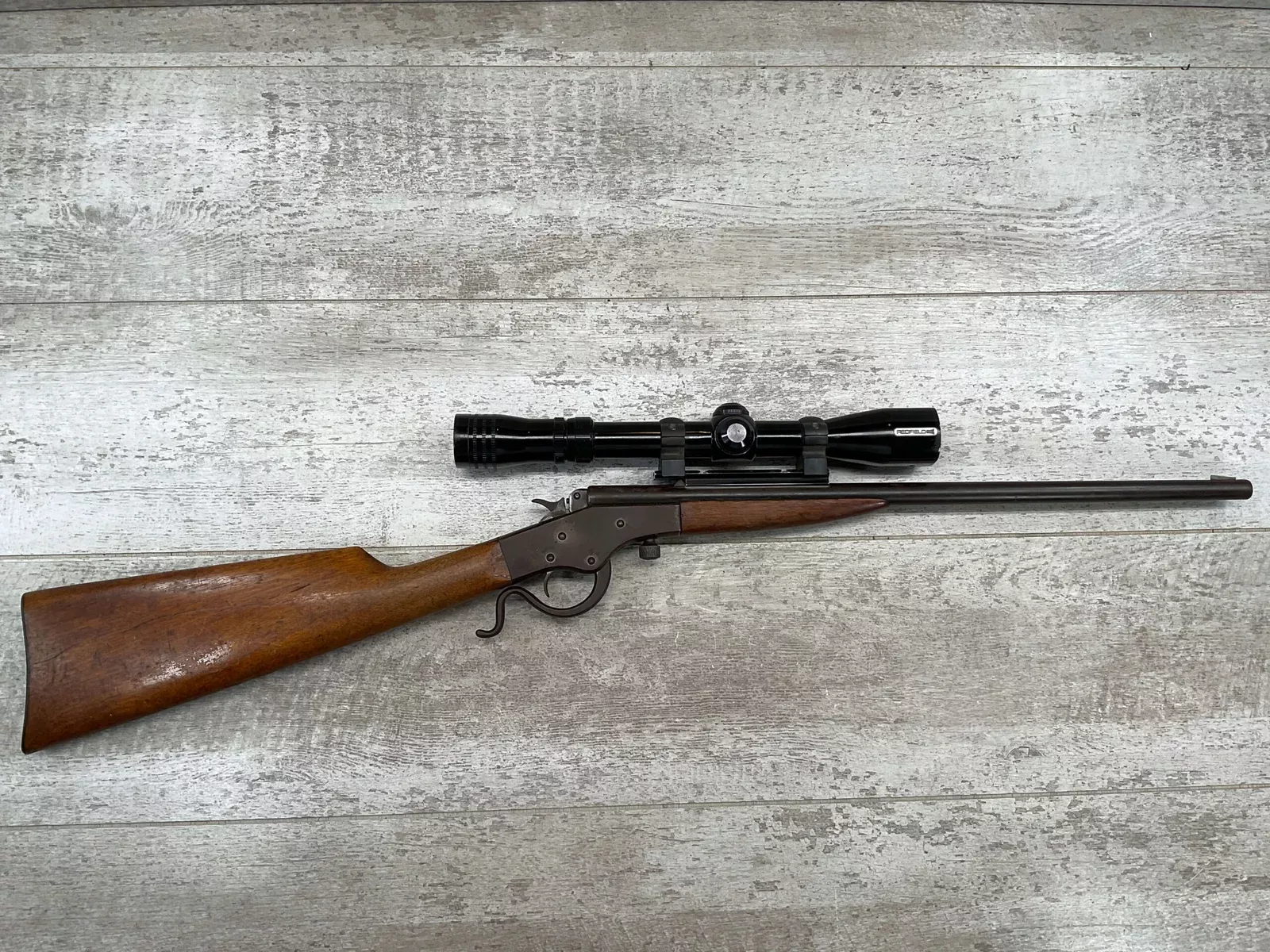 J STEVENS CRACKSHOT SINGLE-SHOT 17 MACH 2 LEVER ACTION RIFLE W/ SCOPE #4-06021-MD